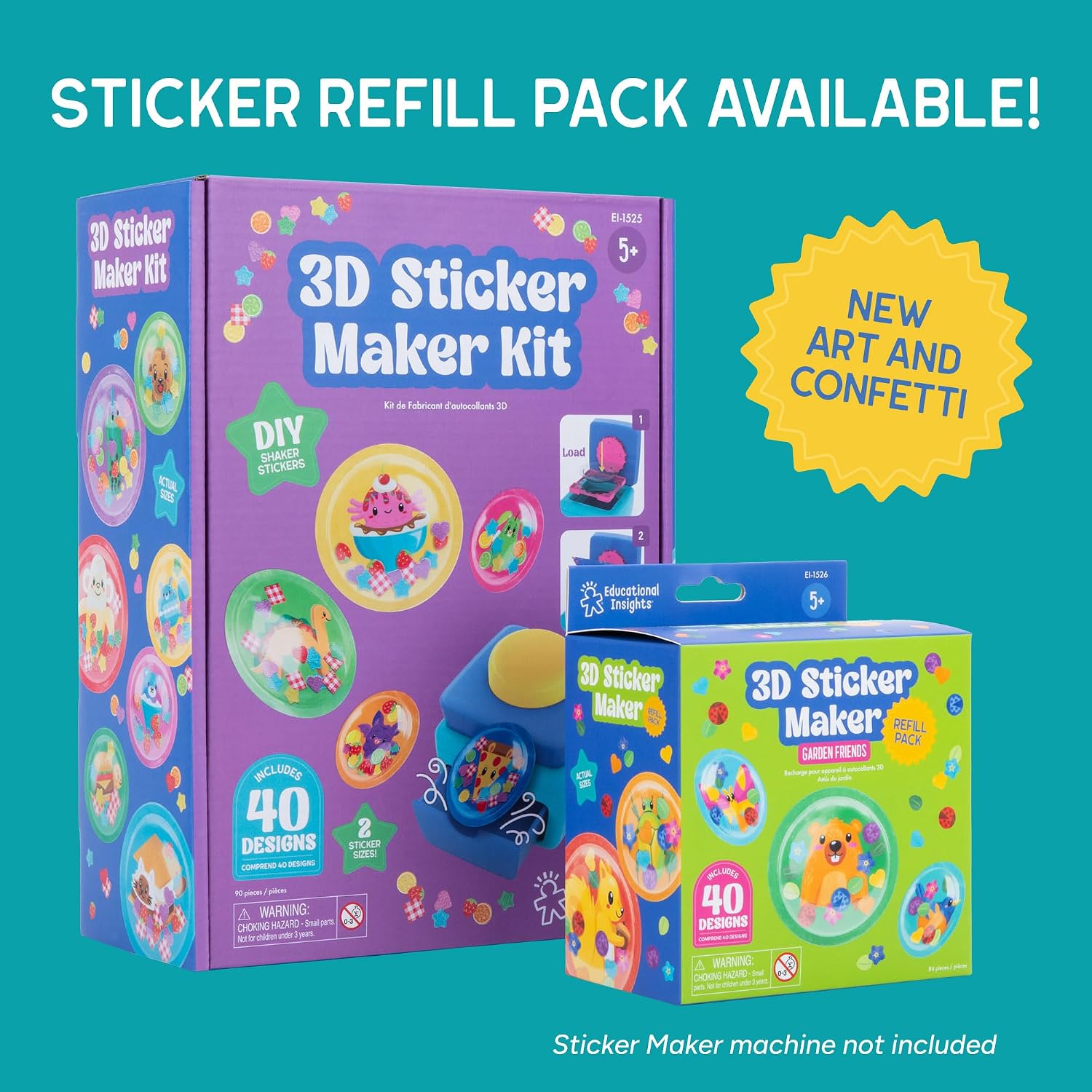 Educational Insights 3D Sticker Maker Kit - Arts and Crafts for Kids Ages 4-8, Make Your Own 3D Stickers, Sticker Making Machine, DIY Puffy Stickers for Kids, Mess-Free Toddler Craft Kit - Image 6