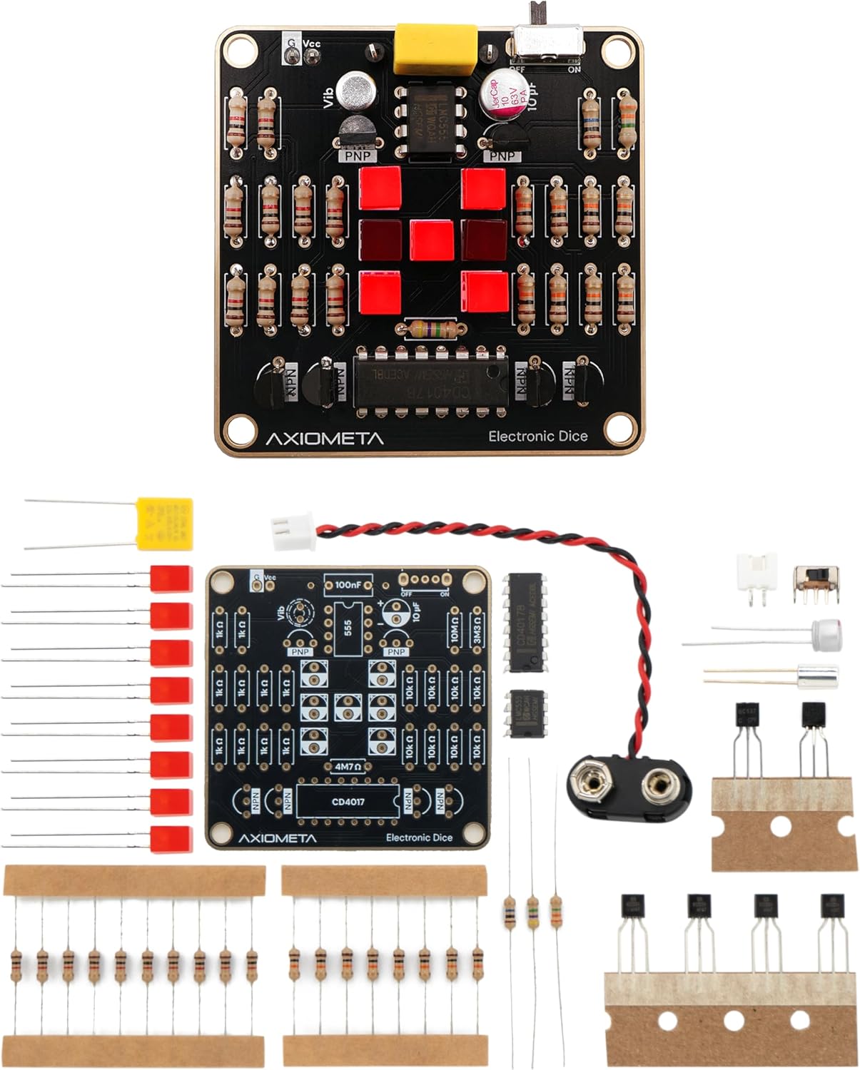 Electronic Dice Soldering Kit DIY LED Random Dice Circuit Kit 555 Timer CD4017, STEM Electronics Project Kit for Beginners Students Adults DIY Learning Kit School Engineering Project