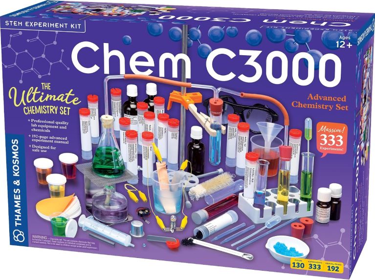 Thames & Kosmos 640132 Chem C3000, Chemistry Set, Includes Components From The Thames and Kosmos C2000 Plus Dozens of Additional Tools and Chemicals, 333 Experiments, 103 Pieces, Experiment Kit, 12+