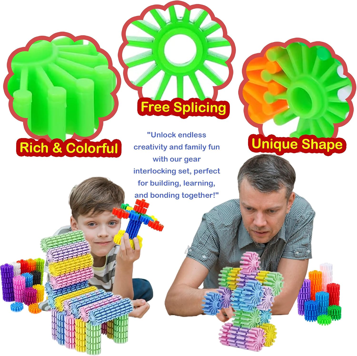 STEM Building Blocks Toys for Kids – Educational and Safe Gear Interlocking Construction Playset – Develop Creativity Preschool Brain Teaser Toys Gift for 3 4 5 Years Old Kids Boys Girls - Image 9