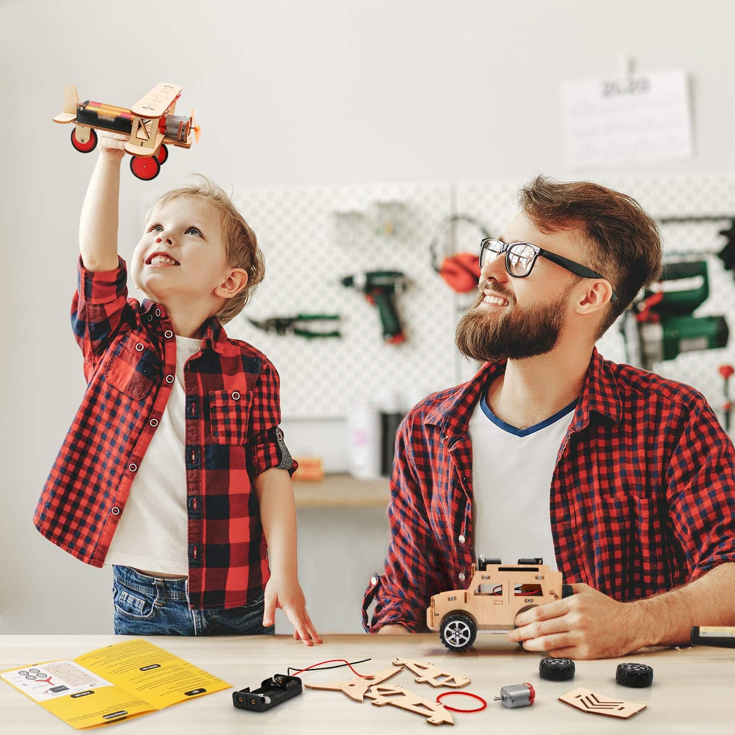 Poraxy 5 in 1 STEM Kits for Kids Age 8-10, Science Building Project Craft for 8-13, Model Car Kit, STEM Toys for Boys Girls Age 8-12, Wooden 3D Puzzles, Birthday Gifts for 6 7 8 9 10 11 12 13 Year Old - Image 6