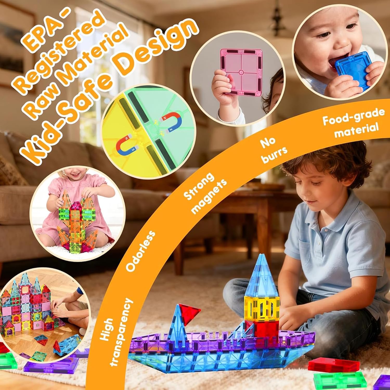 Antibacterial Magnetic Tiles, 3D STEM Education Building Blocks - Image 8