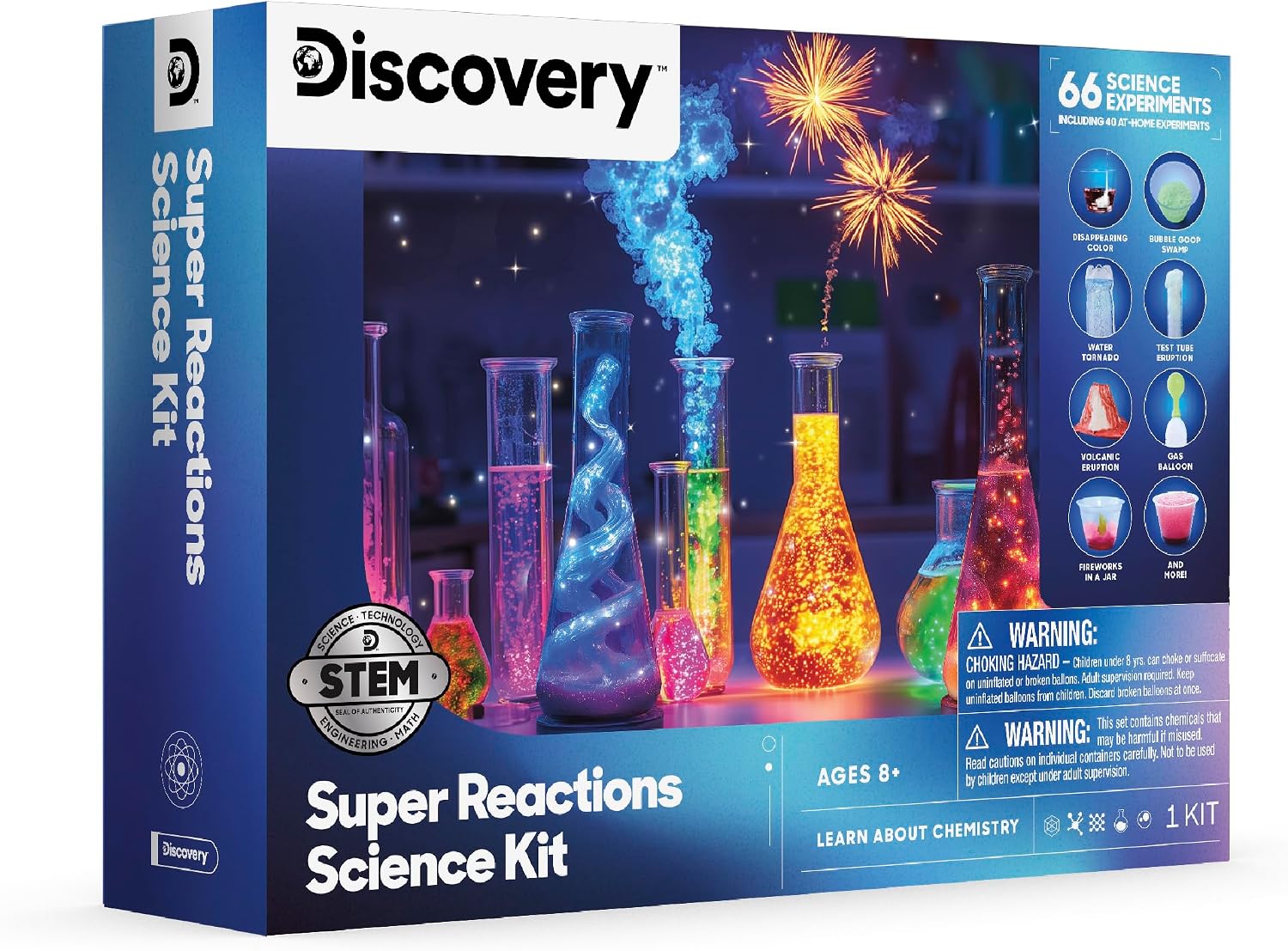 Discovery™ Super Reactions Science Kit – 66 Experiments STEM Lab for Kids| Includes Chemistry Tools, Volcano Mold, Slime, Reactions & Explosions|Educational Learning Toy|DIY Activity Set Gift| Ages 8+ - Image 6