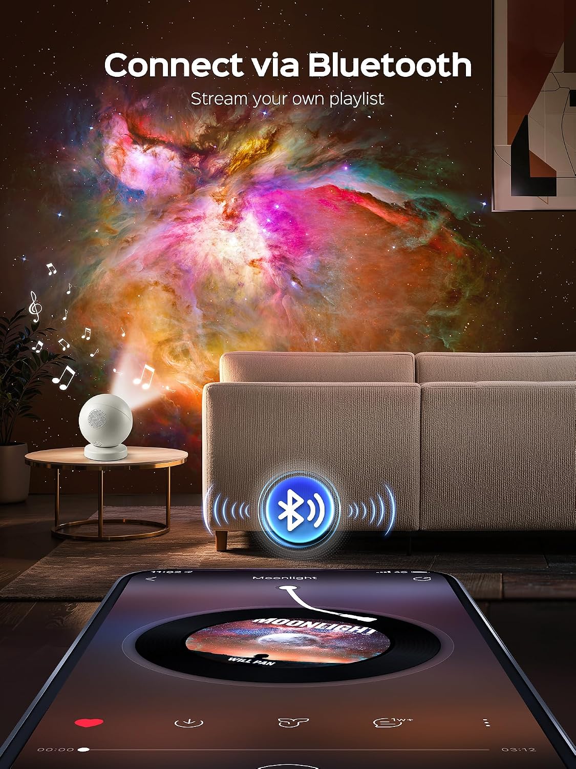 Galaxy Projector for Bedroom,29 Soothing Sounds Machine,16 HD Disc Ocean Ceiling Planetarium Star Night Light Projector,Remote Timer Bluetooth Speaker,Gifts for Boys & Girls,Sensory Product for Kids - Image 5