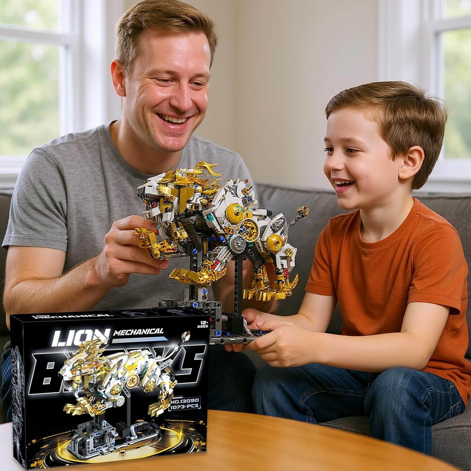 CSNRHG Mechanical Lion Building Block Toy Set Futuristic Mechanical Beast Model with Movable Parts & Gears Premium Mechanical Building Kit with Display Stand, Ideal Gift for Boys & Adults - Image 7