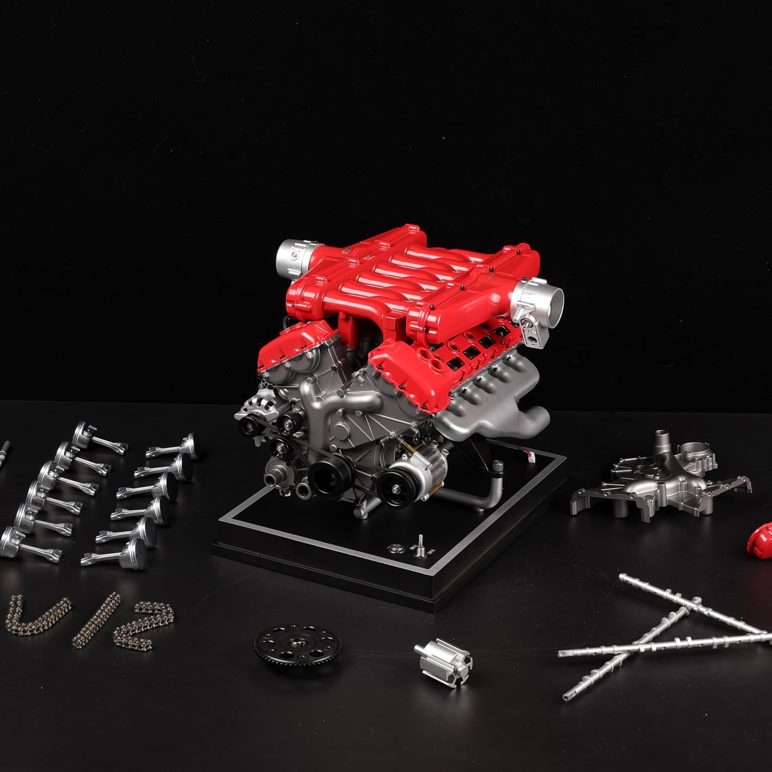 Metal V12 Engine Model Kit That Works 800+ PCS Metal Motorized 4-Stroke Engine with Electric Drive, DIY STEM Building Project & Educational Gift for Adults, and Car Enthusiasts - Image 2