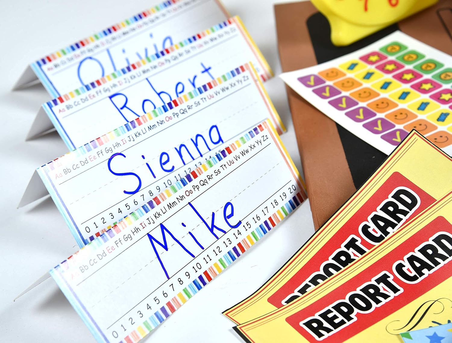 Dr. STEM Toys - Play Teacher Role-Play Set Includes Reusable White Board, Bell, Report Cards, for Home or Classroom, Over 30 Pieces Included, Gift for Kids, Complete Set - Image 6