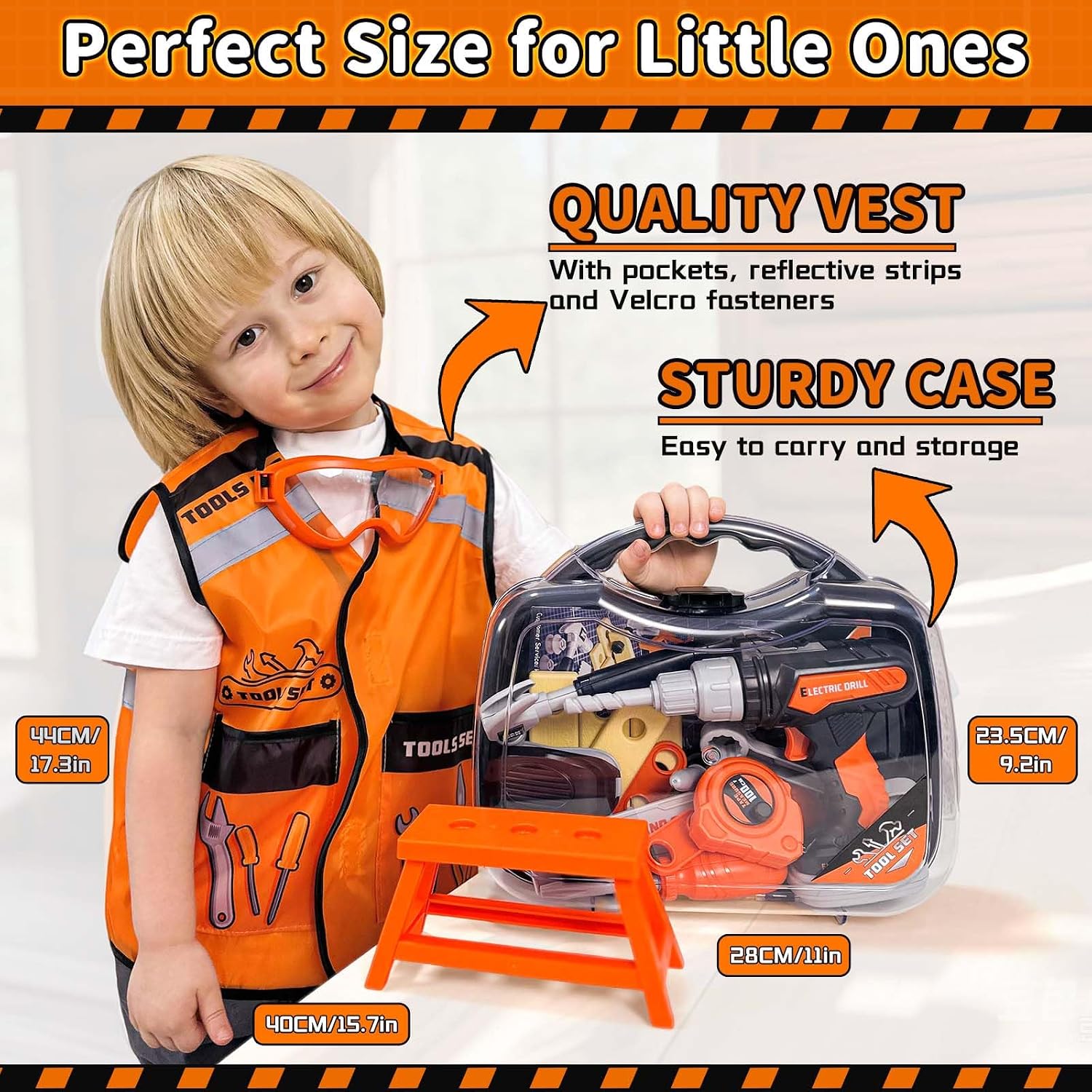 KidBloom Kids Tool Set, Toddler Tool Set with Box, Toys for 3 Year Old Boys - Image 3