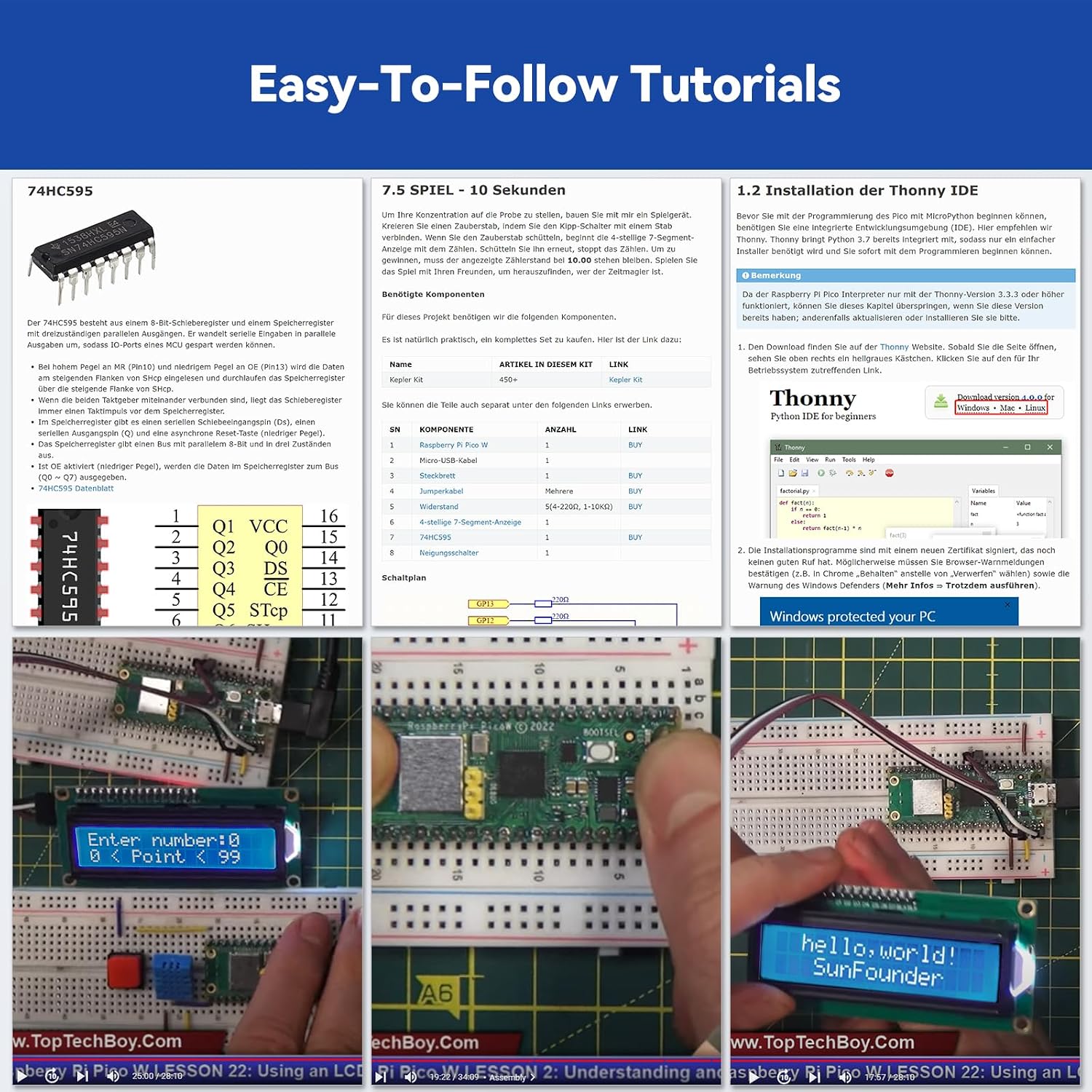 SunFounder Raspberry Pi Pico 2 W Ultimate Starter Kit with 110+Video Courses Online Tutorials, 96 Projects (16 IoT Projects), MicroPython, C++ (Compatible with Arduino IDE) - Image 6