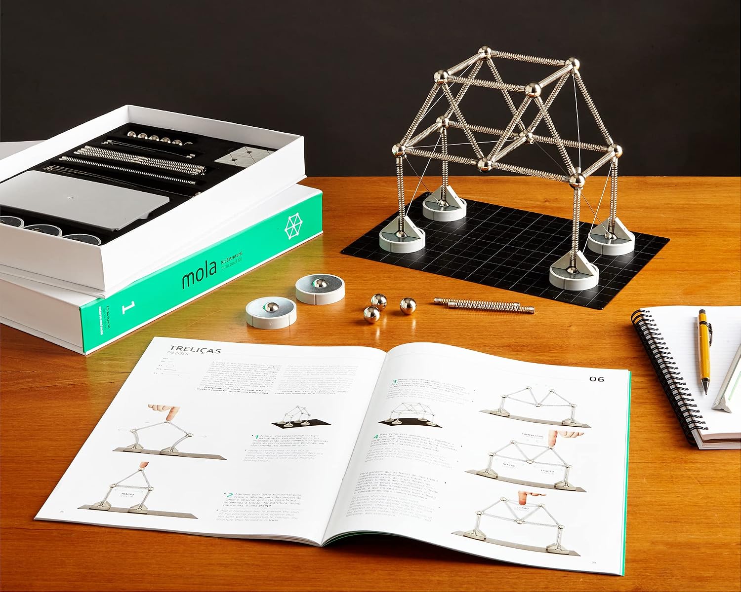 Mola Structural Kit 1 | Magnetic Modular Kit for Engineering and Architecture Education | 122 Pieces + Practical Guide - Image 2