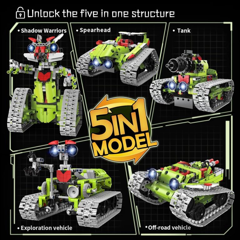 5 in 1 Robot Building Kit for Kids 705 PCS, STEM Building Blocks Set