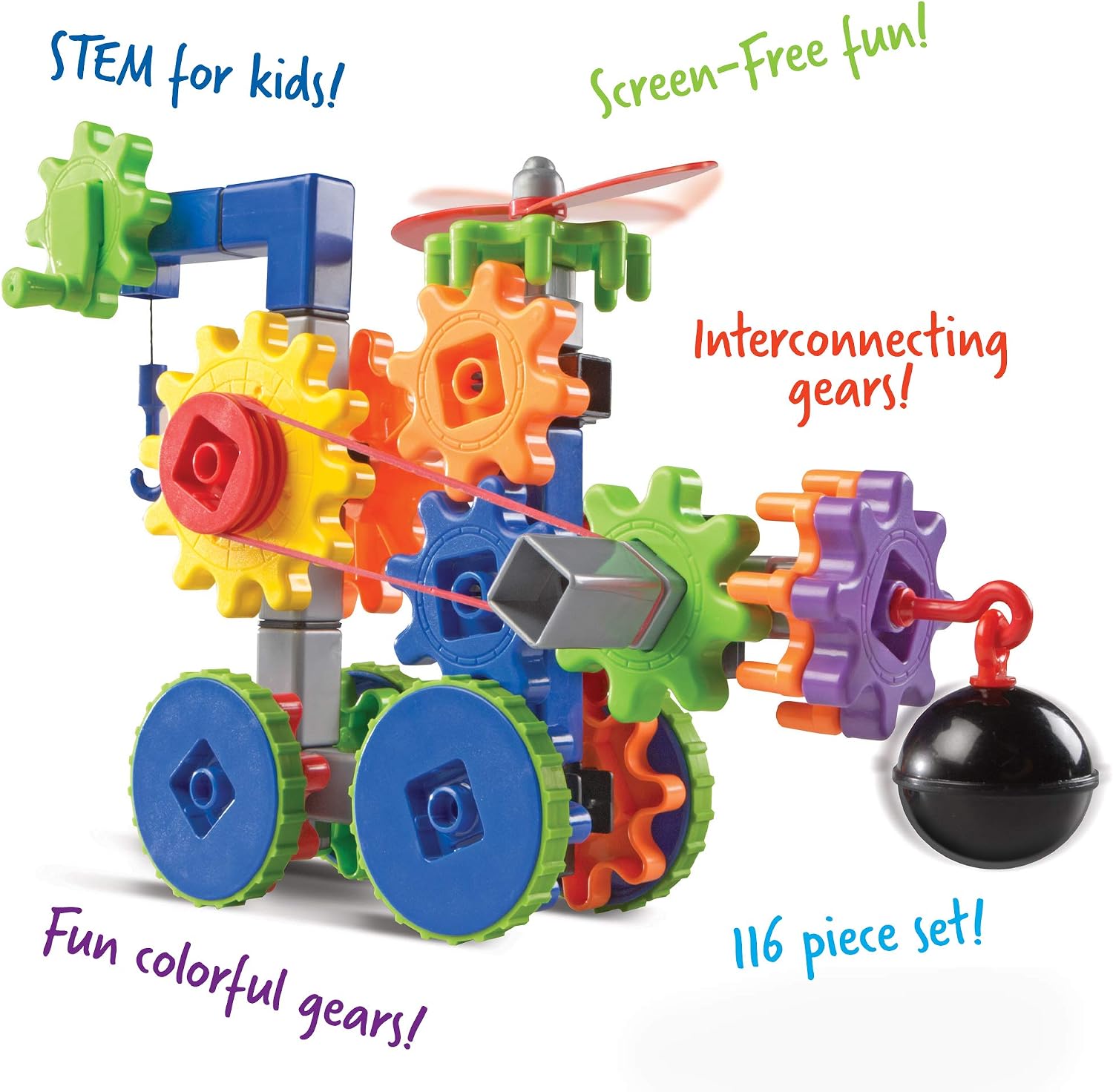 Learning Resources Gears! Gears! Gears! Machines in Motion - Toddler STEM, Building Toys for Kids, Hands-On Construction & Engineering Set, Critical Thinking, Fine Motor Skills - Image 8