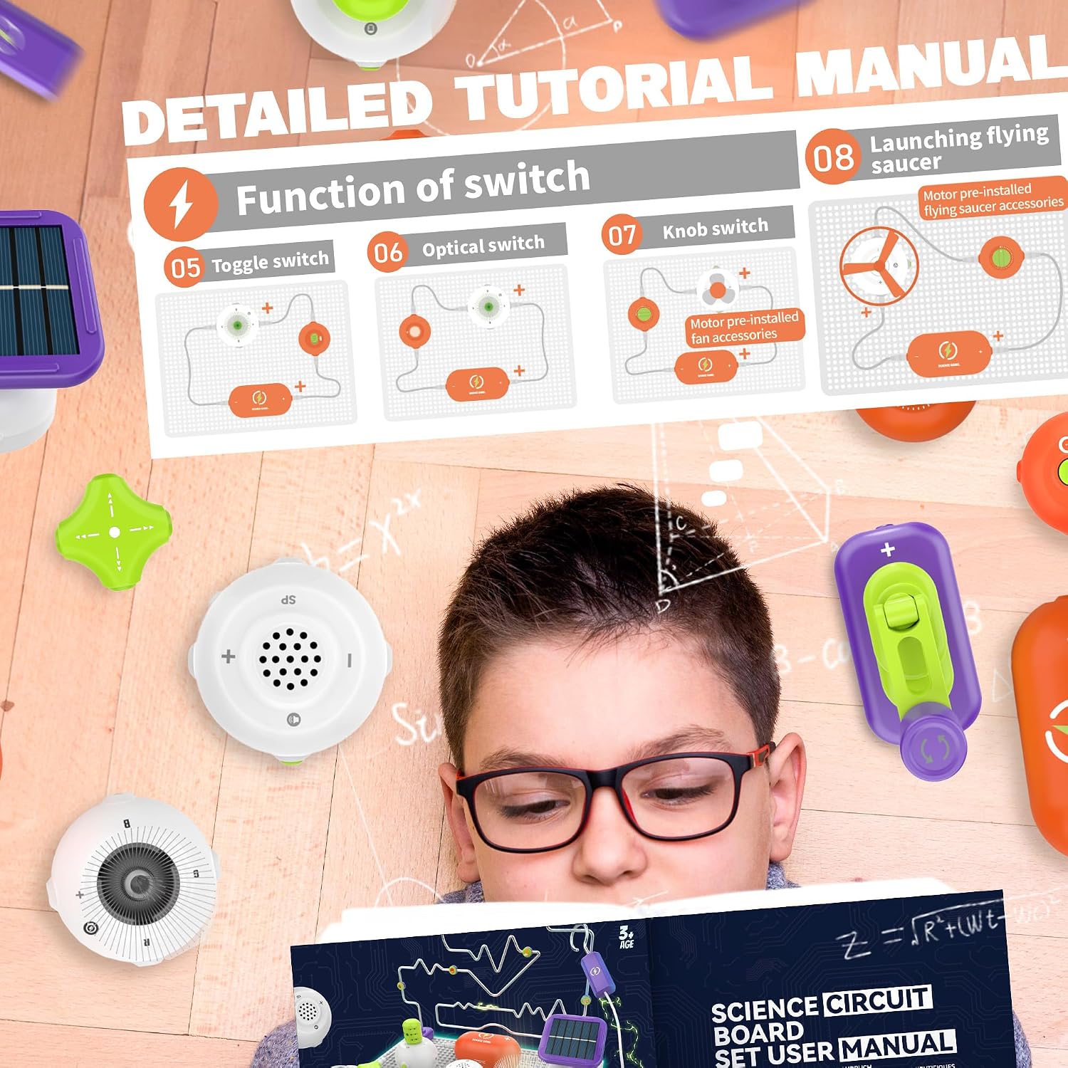 Science Kits for Kids - STEM Kits for Kids, Electronics Exploration Kit, Over 150 Projects, 14 Circuit Parts, STEM Educational Toy Gifts for Kid Boys Girls Ages 3 4 5 6 7 8 9 10 11 12 - Image 5