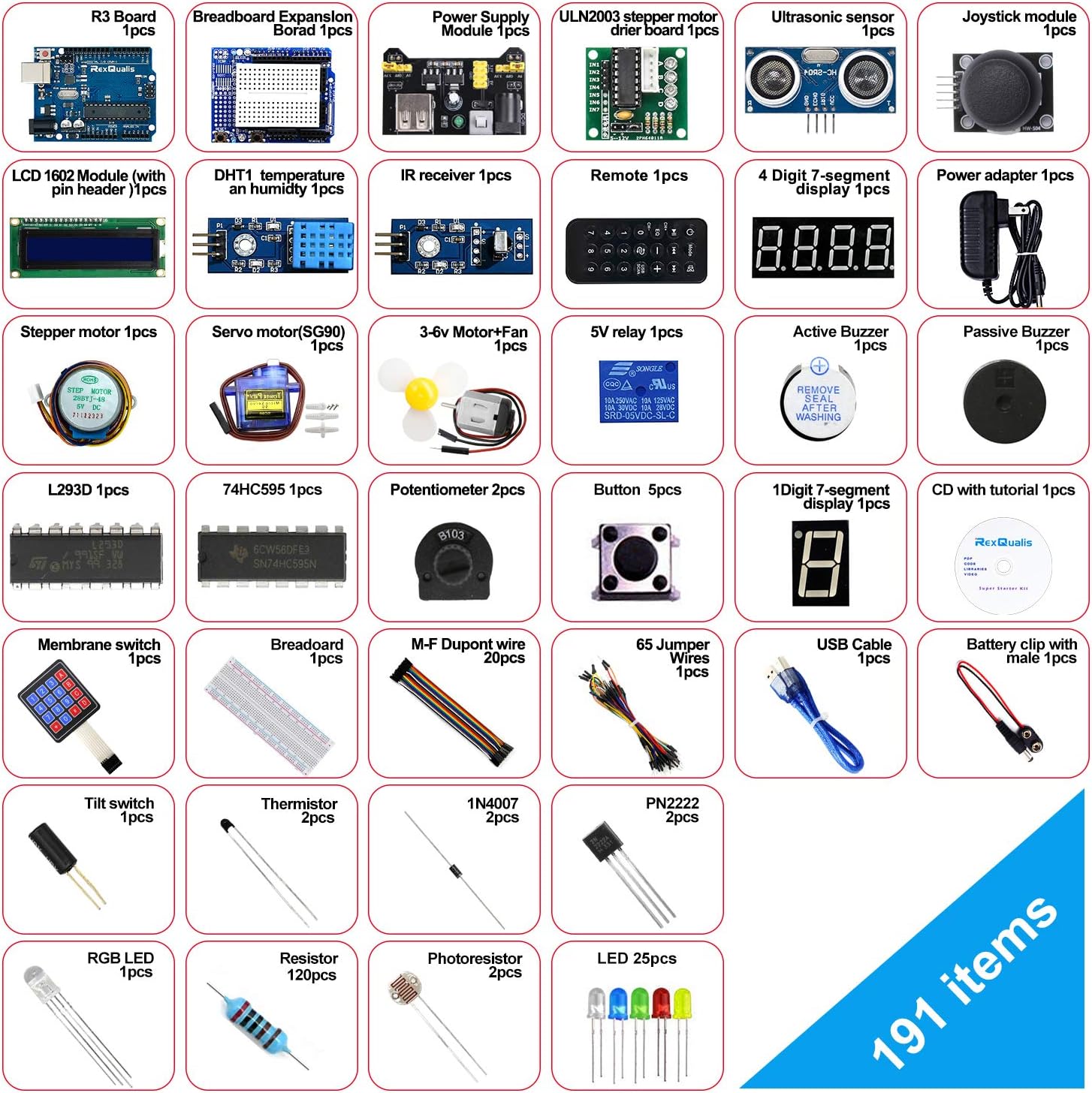REXQualis Super Starter Kit Based on Arduino UNO R3 with Tutorial and Controller Board Compatible with Arduino IDE - Image 9