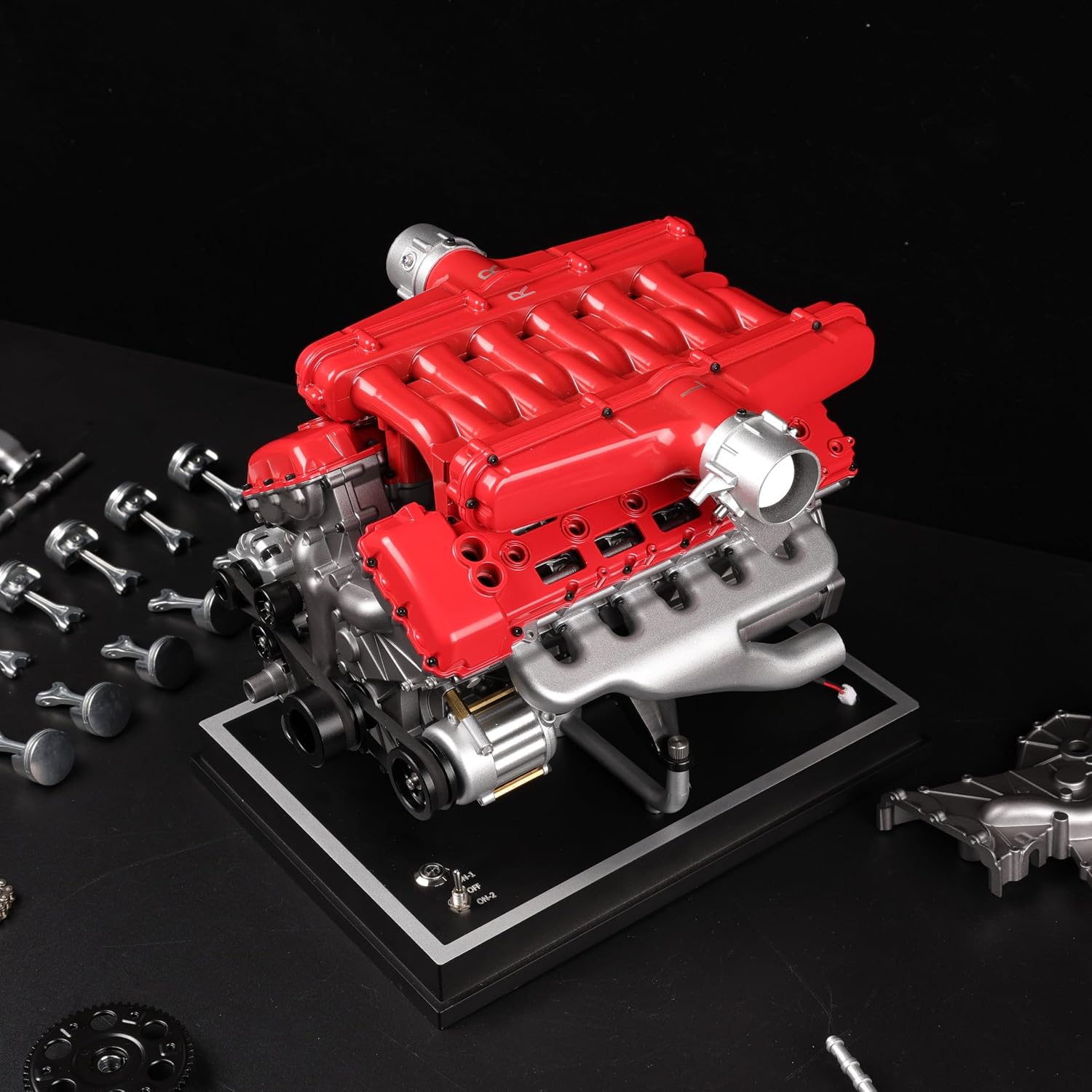 Metal V12 Engine Model Kit That Works 800+ PCS Metal Motorized 4-Stroke Engine with Electric Drive, DIY STEM Building Project & Educational Gift for Adults, and Car Enthusiasts - Image 4