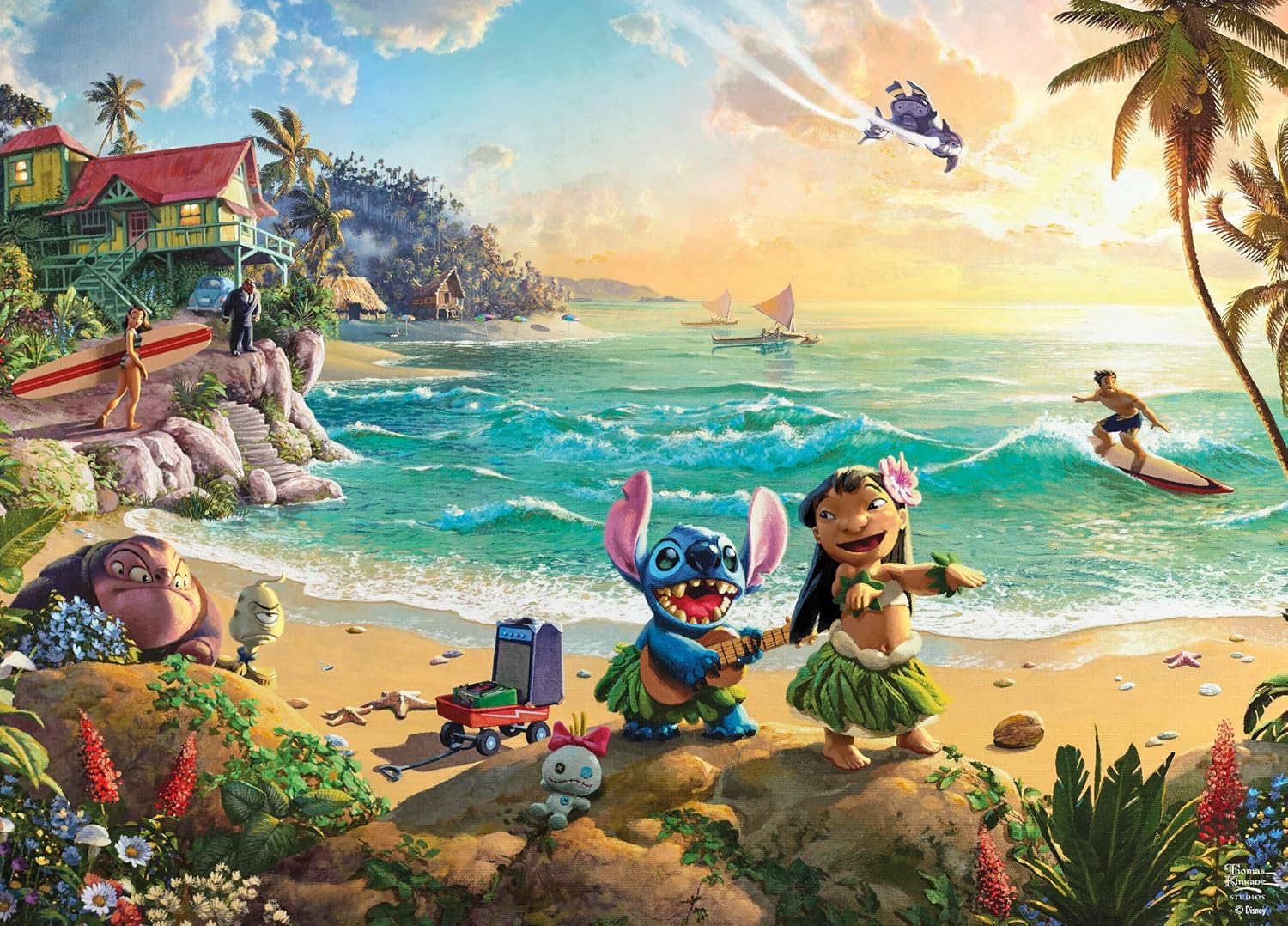 Ceaco - Thomas Kinkade Disney - Lilo and Stitch - 1000 Piece Jigsaw Puzzle - Image 2