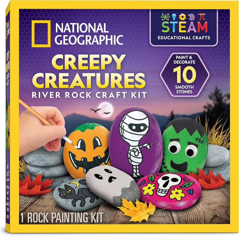 National Geographic Creepy Creatures Rock Painting Halloween Craft Kit