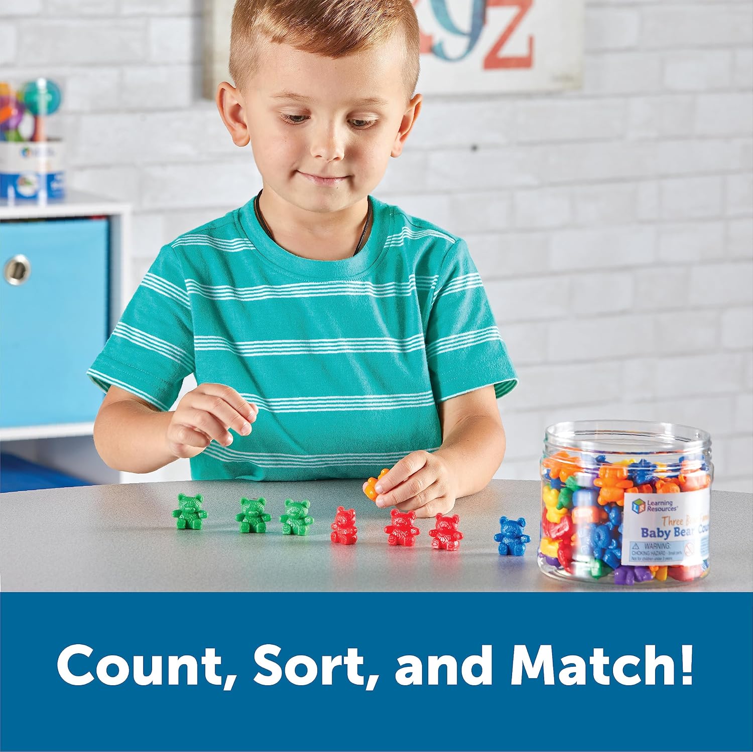 Learning Resources Baby Bear Counters - 102 Pieces, Ages 3+ | Grades Pre-K+ Toddler Learning Toys, Counters for Kids, Counting Manipulatives, Teddy Bear Counters - Image 2