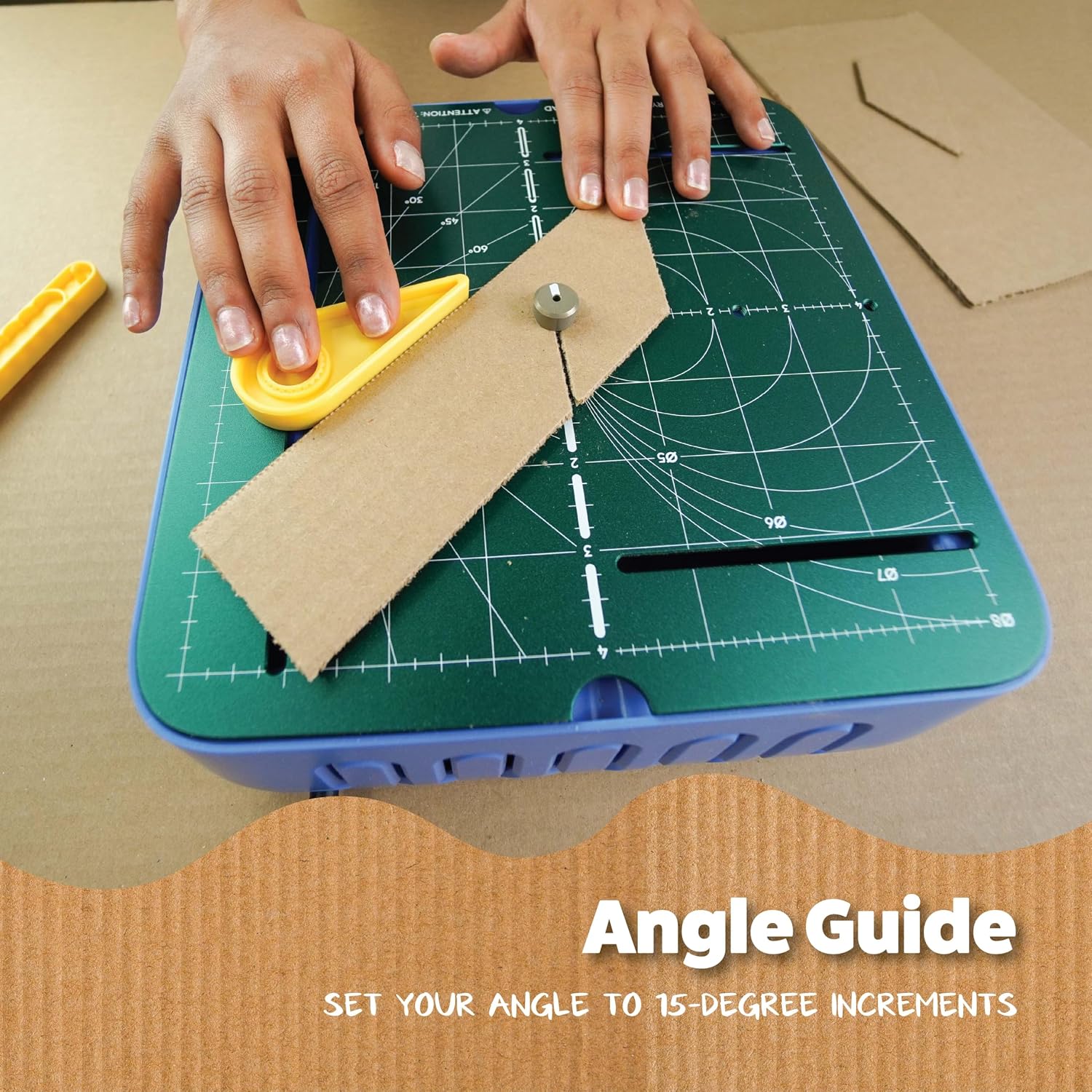 Chompshop Builder Bundle – Kid-Safe ChompSaw with Table Accessories Set | Fence, Circle-Cutting Tool & Angle Guide | Precision Cardboard Cutting Attachments for Kids STEM - Image 4