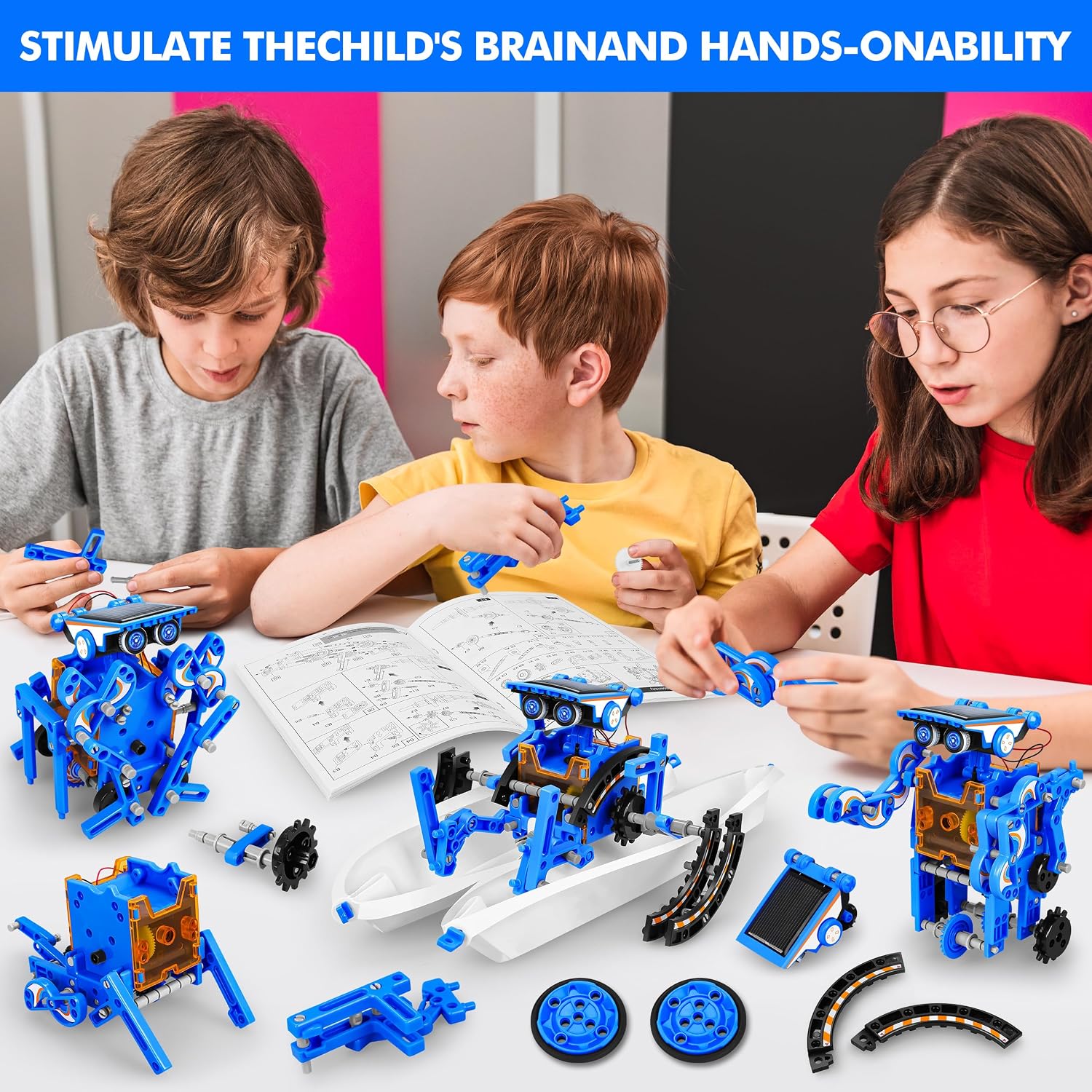 STEM 13-in-1 Education Solar Power Robots Toys for Boys Age 8+ , Educational Toy DIY Science Kits for Kids, Building Experiment Robotics Set Birthday Gifts for 8+ years old boys and girls . - Image 7