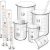 Feekoon 10 Pieces Glass Measuring Beaker and Graduated Measuring Cylinder with Stirring Rod 50/100/ 250/500/ 1000 ml Thick Glass Beakers and 5/10/ 50/100 ml Graduated Cylinders for Science Lab