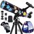 80mm Portable Telescope Kit for Adults & Kids with Pop-Up Tent