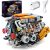 V8 Engine Model Kit that Runs,Build Your Own Visible Motor W16 Building Set