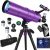 Telescope for Adults & Kids, 90mm Aperture 600mm Refractor Telescope for Astronomy Beginners, Portable Travel Telescopes with Tripod, Phone Adapter, Moon Filter, Carry Bag & Moon Phase Guide